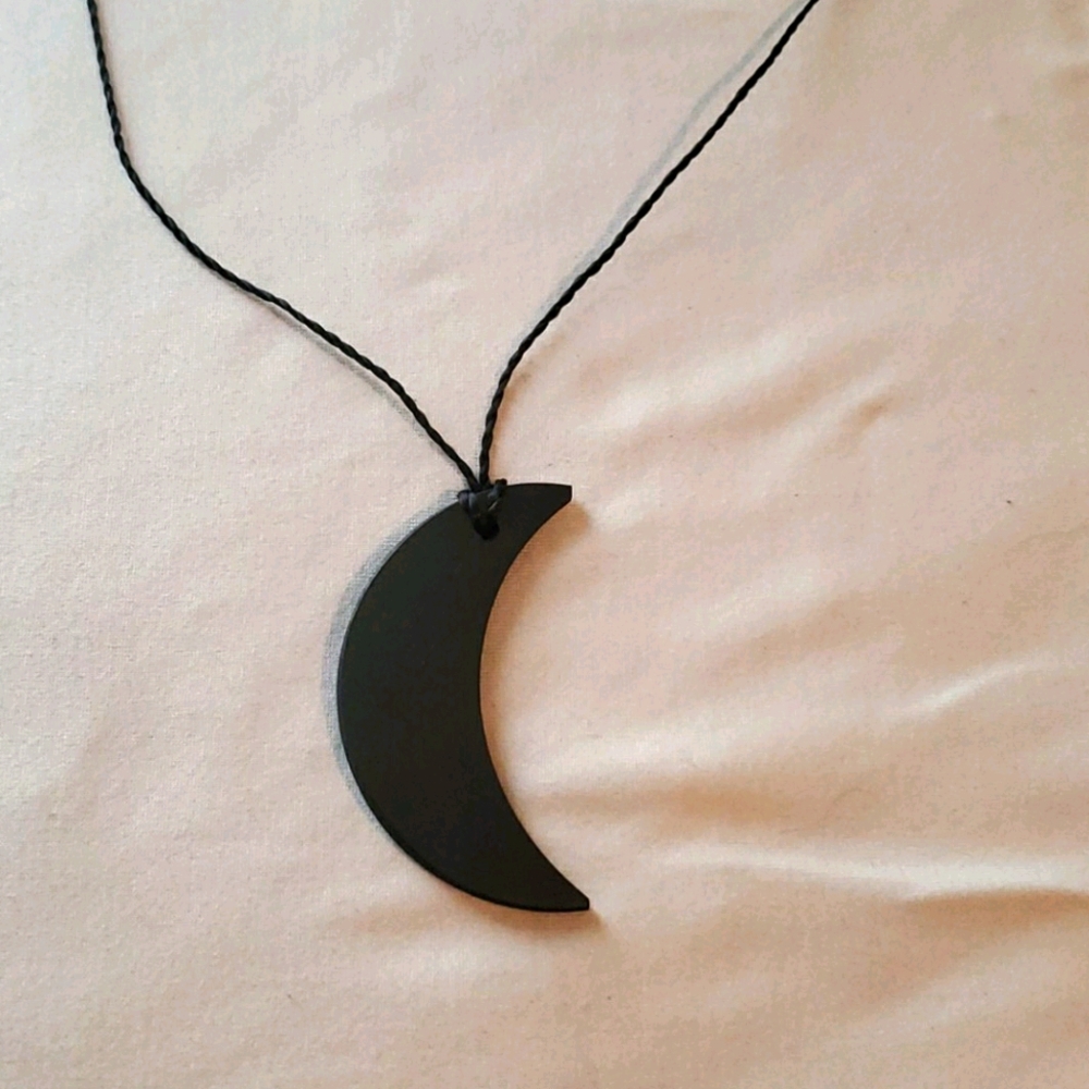 Shungite Black moon shape pendant
